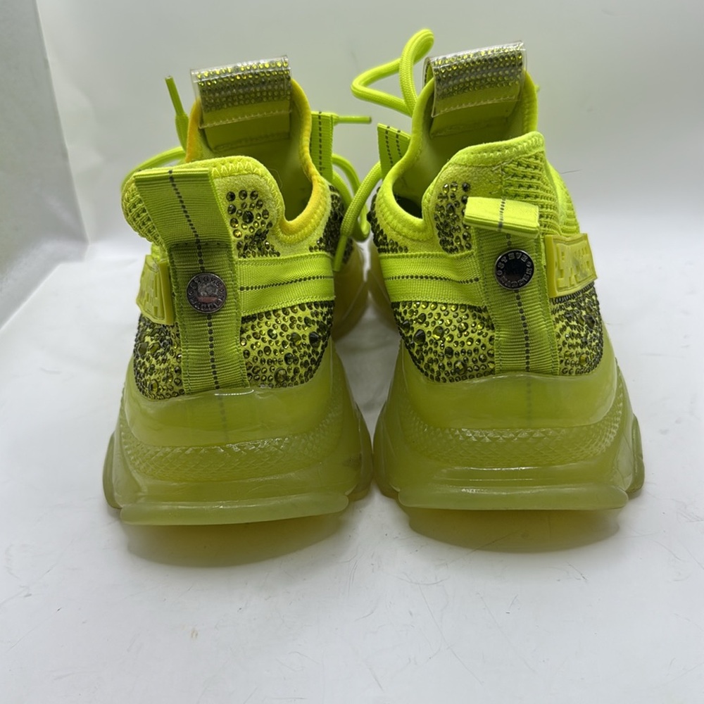 Steve Madden Maxima Athletic Shoes Sneakers Yellow Green Bedazzled Jewel Women 9 - Picture 4 of 14